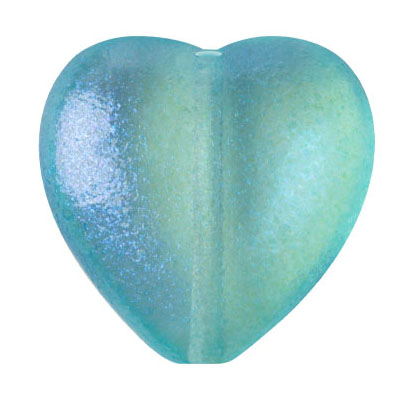 GBHRT-FPS-897 Czech Glass Heart - Curacao